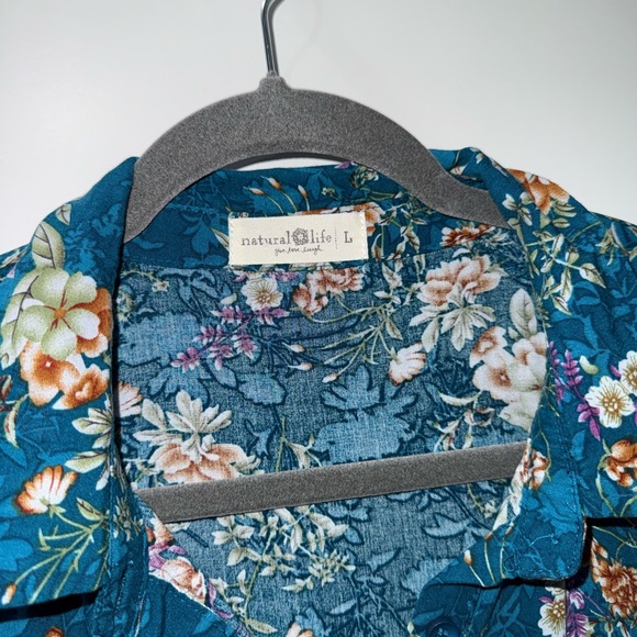 Natural Life Teal Floral Dress - Picture 5 of 6